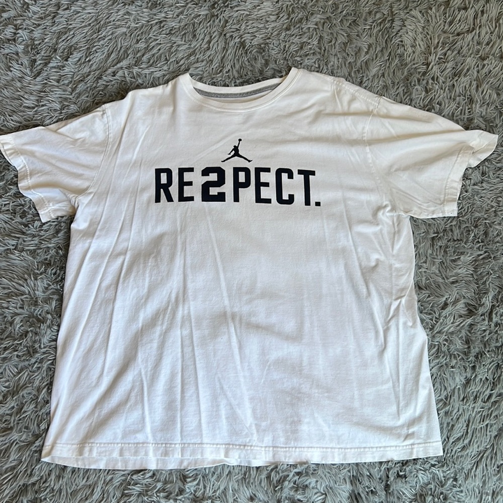 Jordan brand Derek Jeter Re2pect White Tee. Size XL. 100% Cotton